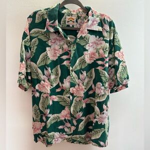 Pineapple Juice Green Floral Hawaiian Shirt XL